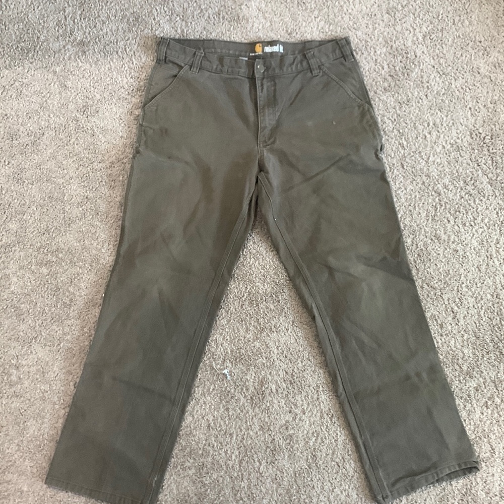 carhartt relaxed fit green carpenter pants size 36/32